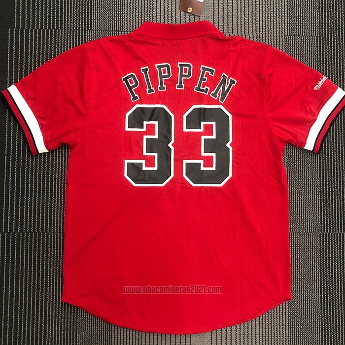 Camiseta Manga Corta Chicago Bulls Scottie Pippen #33 Rojo